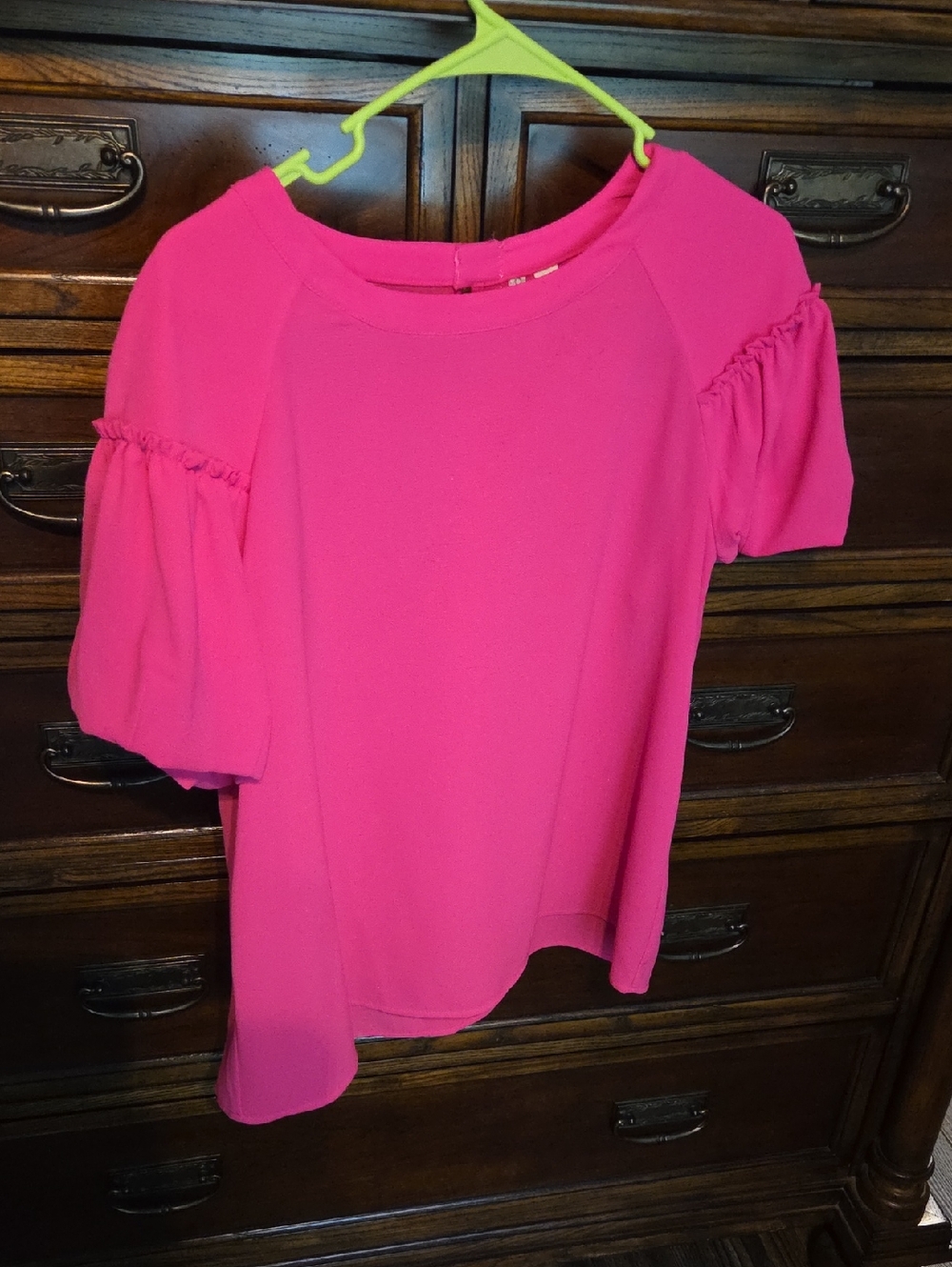 Cato Fuchsia Puff Sleeve Blouse